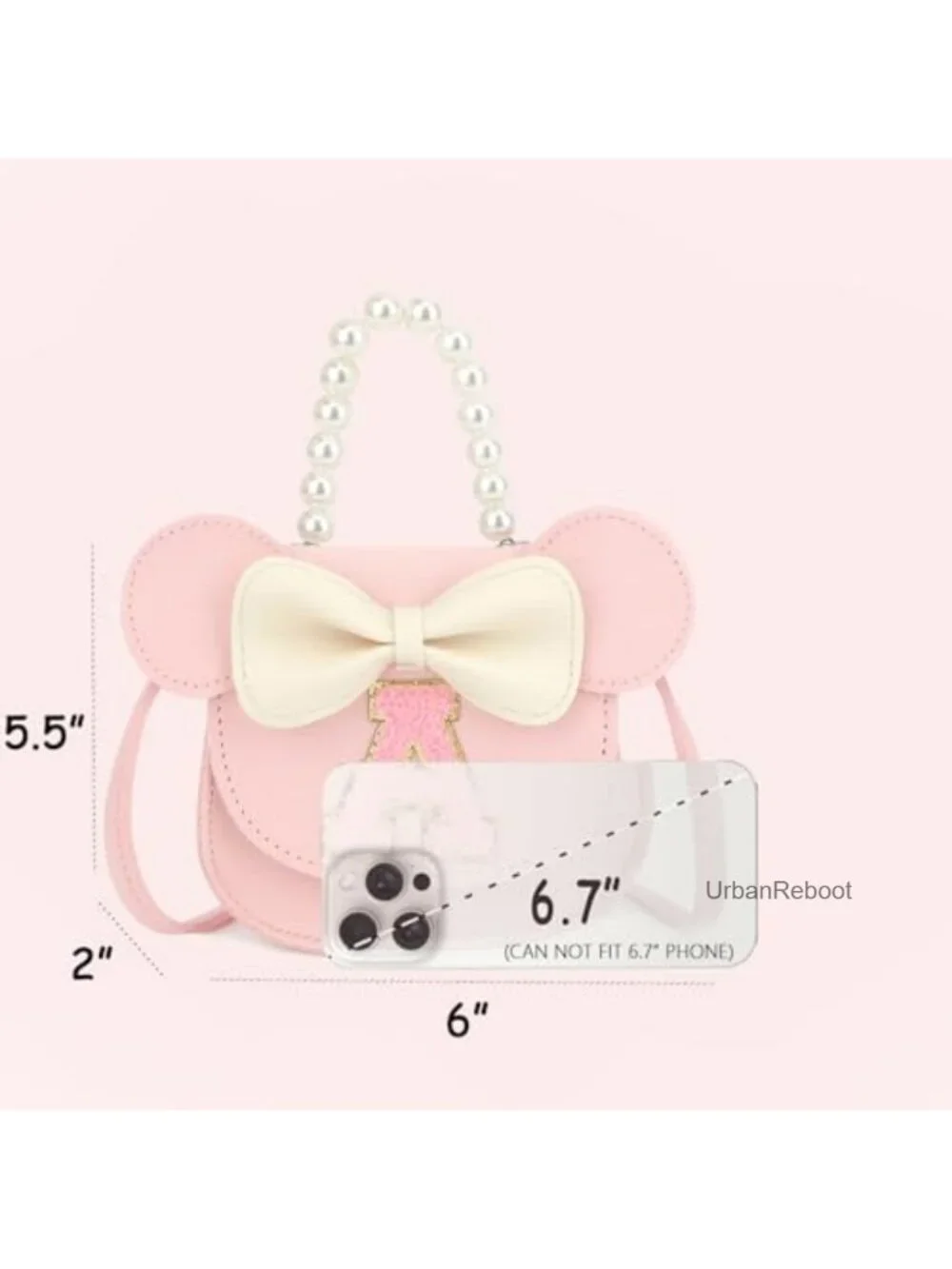 Toddler Purse Polyester Mouse Ear Bow Crossbody Mini Handbag